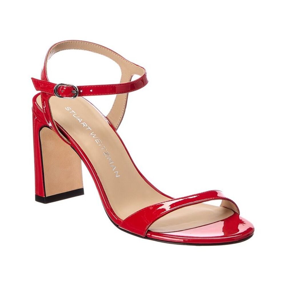 Stuart Weitzman Babette 85 Patent Sandal, Red